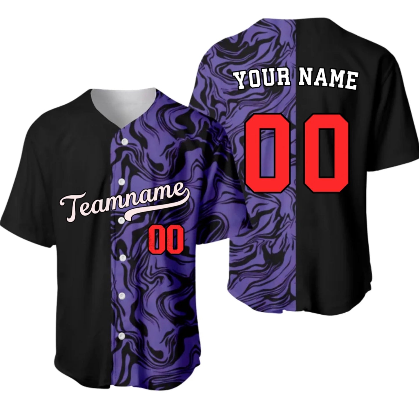 Custom Baseball Jersey – Personalized Baseball Marble Jersey with Your Name & Number