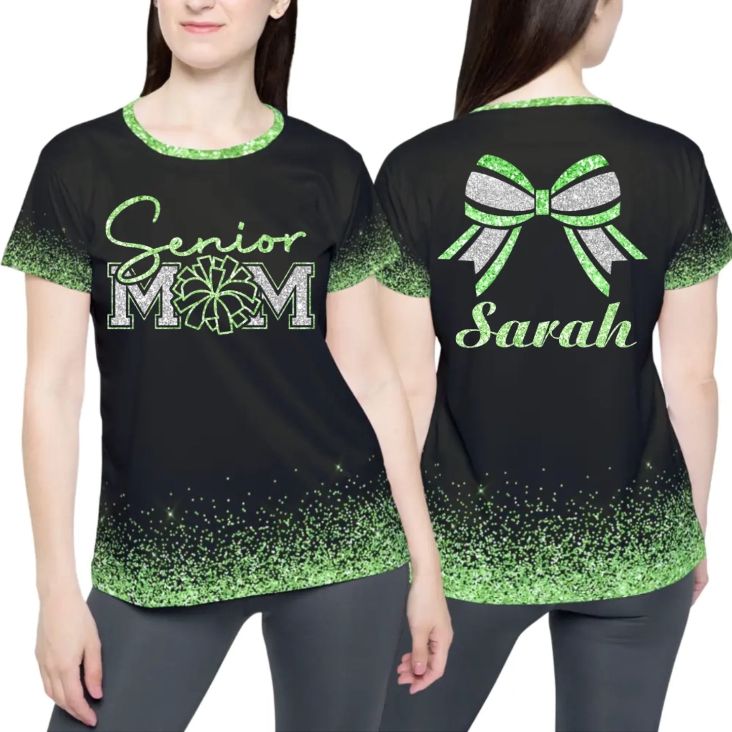 Personalized Glitter Senior Cheer Mom Shirt – Custom Senior Cheer Mom Shirt with Name & Colors-1