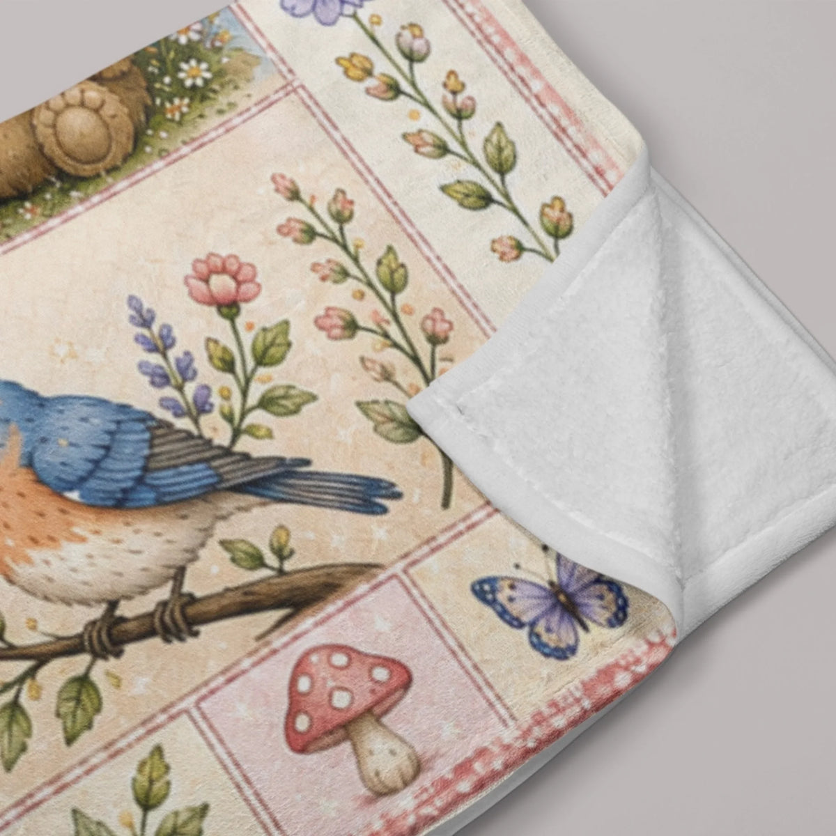 Personalized Woodland Animal Baby Blanket with Custom Name-1