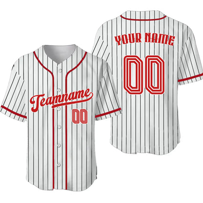 Custom Baseball Jersey Pinstripe Team Name & Number – Personalized Jersey for Men, Women, Youth & Kids
