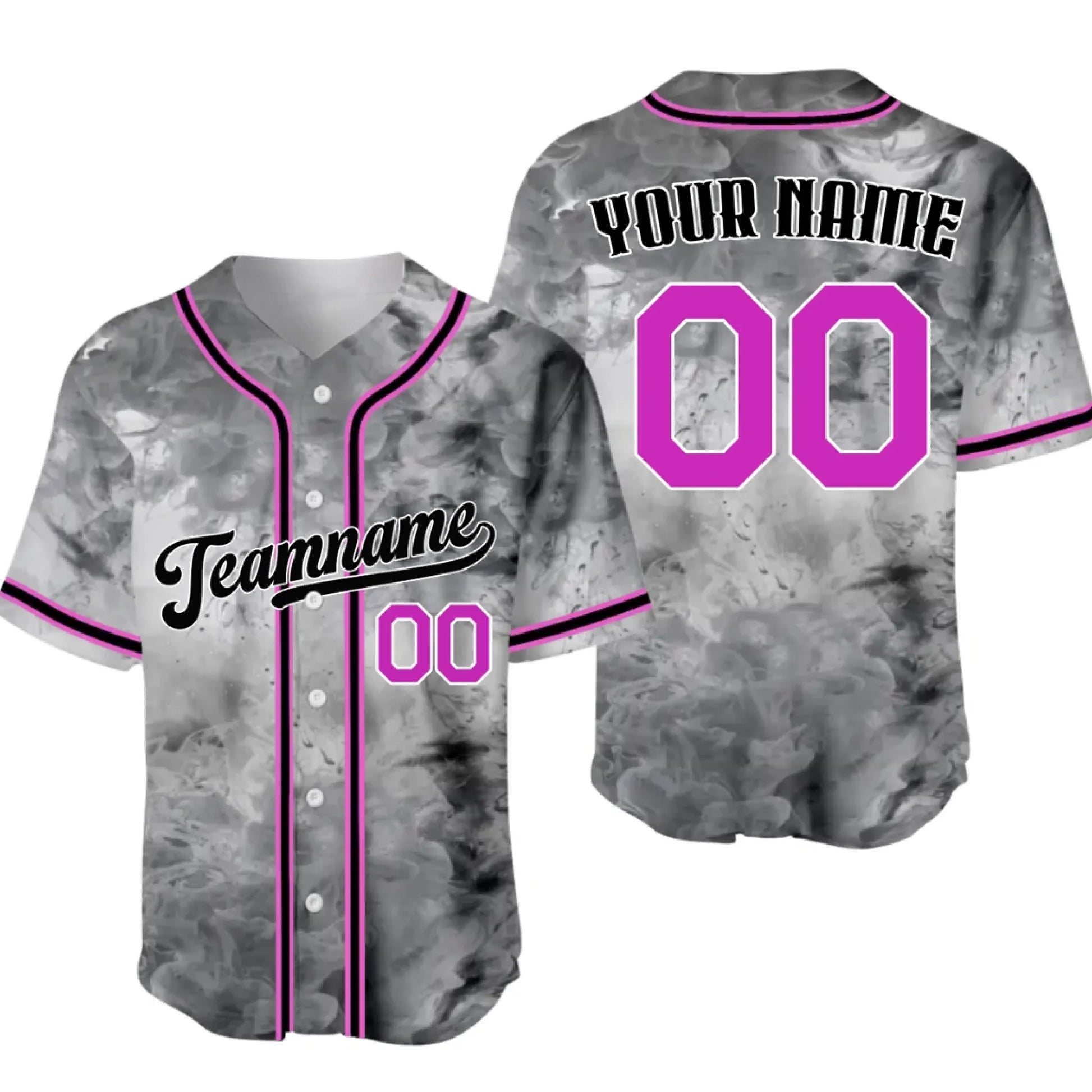 Custom Baseball Jersey Smoke Pinstripe Team Name & Number – Personalized Baseball Jersey for Men, Women, Youth & Kids-5