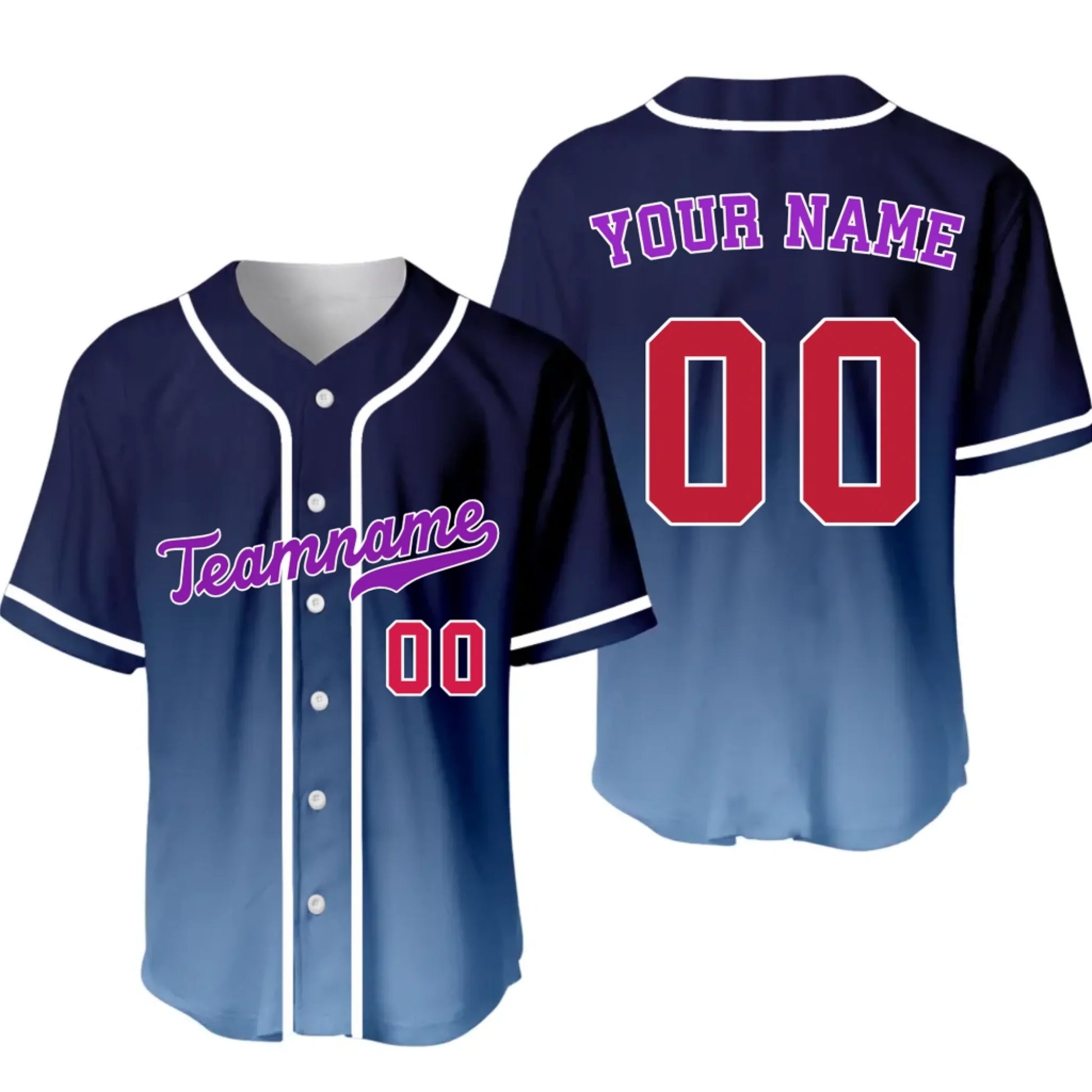 Custom Gradient Baseball Jersey – Personalized Baseball Jersey with Name & Number-4