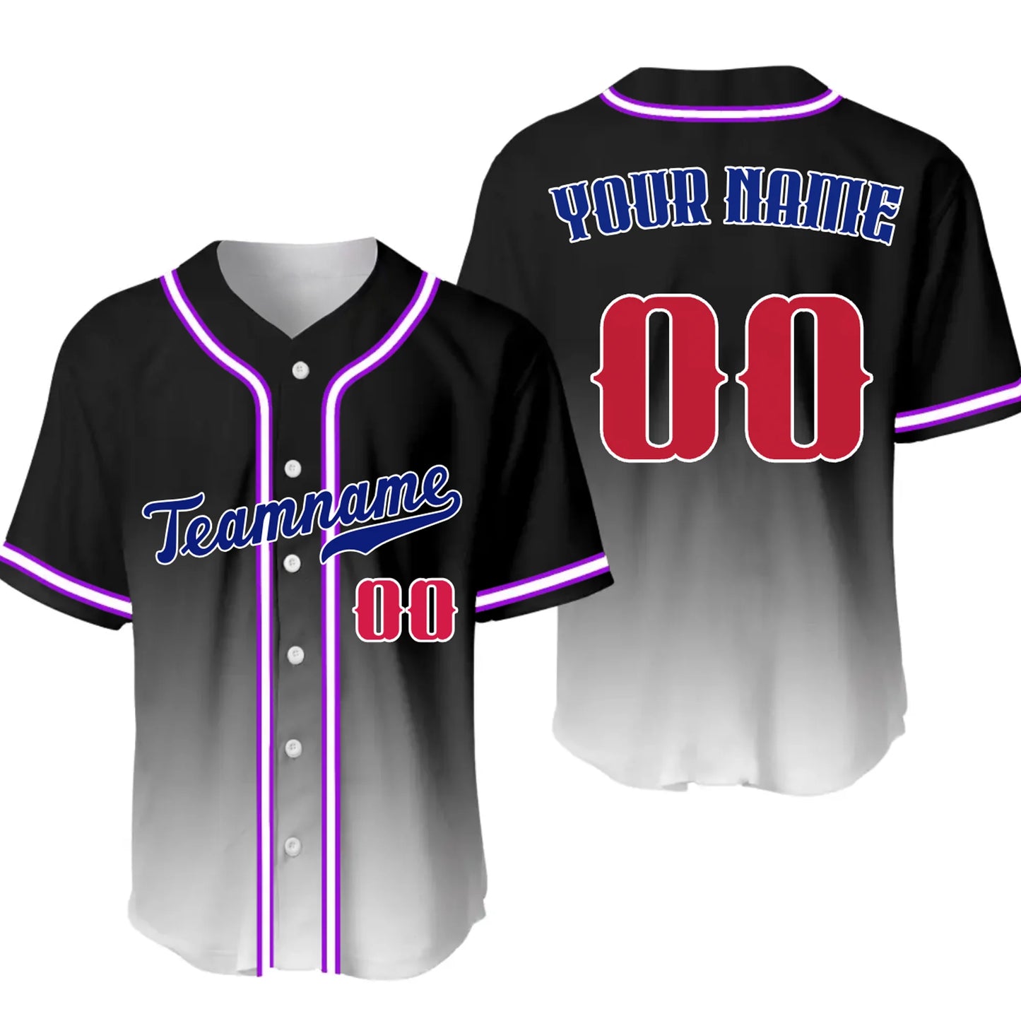 Custom Gradient Baseball Jersey – Personalized Baseball Jersey with Name & Number