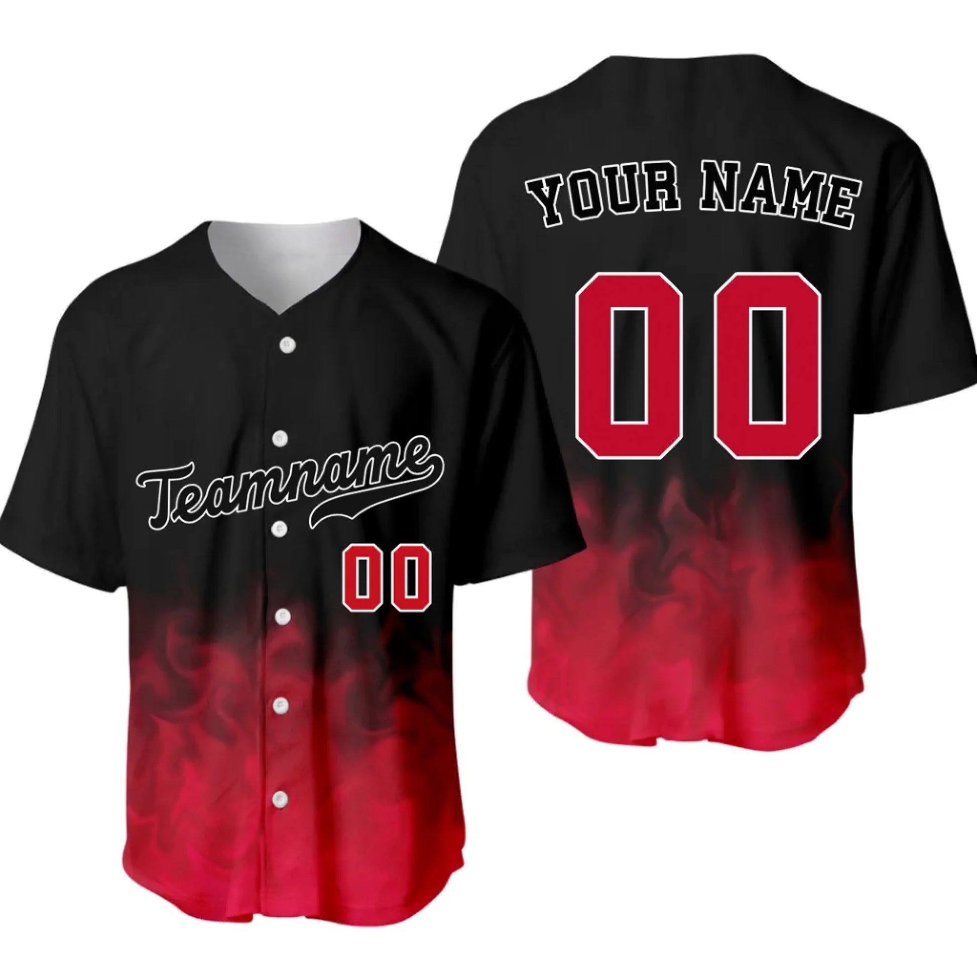 Custom Fire Baseball Jersey – Personalized Baseball Jersey with Name & Number-1