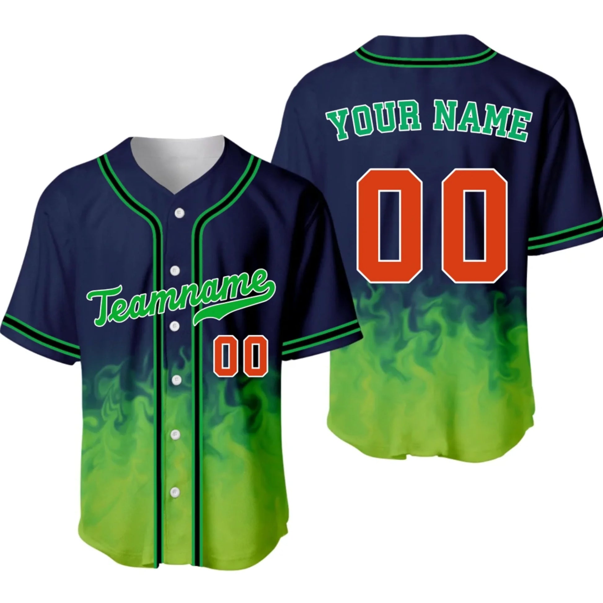 Custom Fire Baseball Jersey – Personalized Baseball Jersey with Name & Number-3