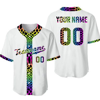 Custom Baseball Jersey Neon Leopard with Name & Number – Personalized Baseball Jersey for Men, Women, Youth & Kids-4