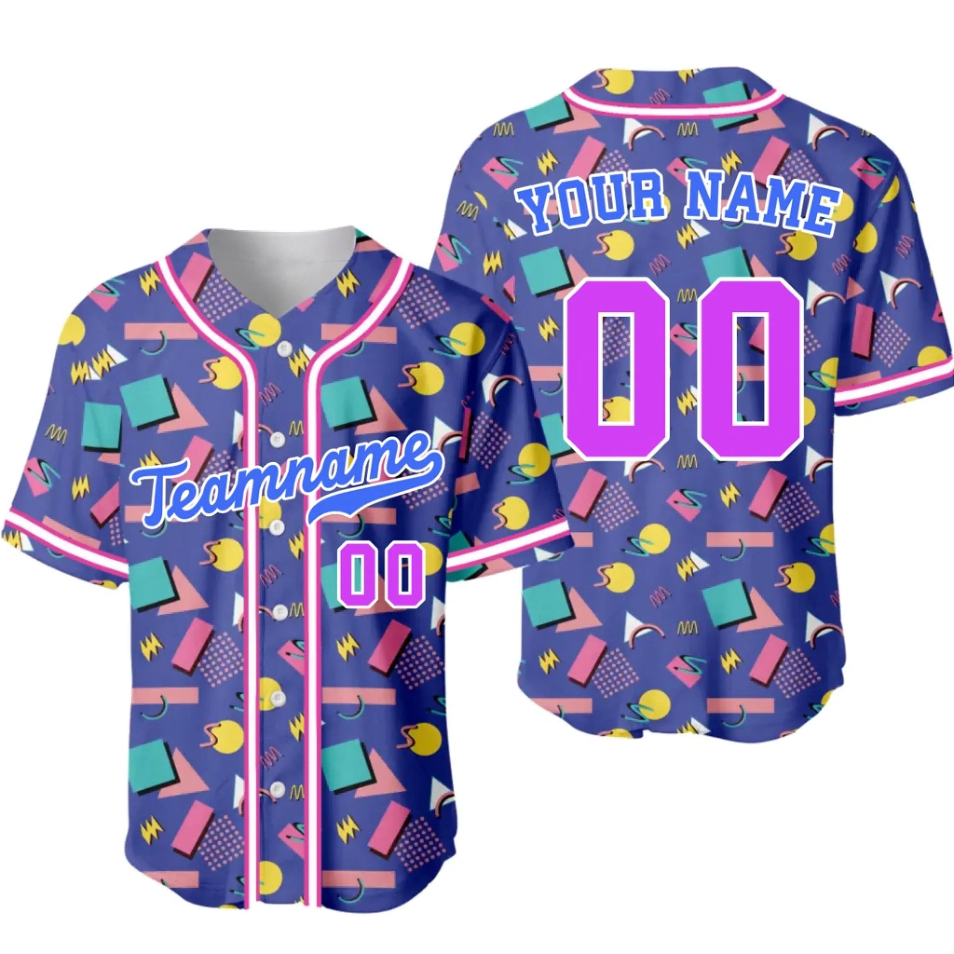Custom 80's 90's Baseball Jersey with Name & Number – Personalized Y2K Style Baseball Jersey-1