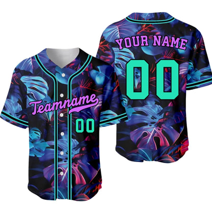 Custom Neon Jungle Baseball Jersey with Name & Number – Personalized Neon Jungle Baseball Jersey