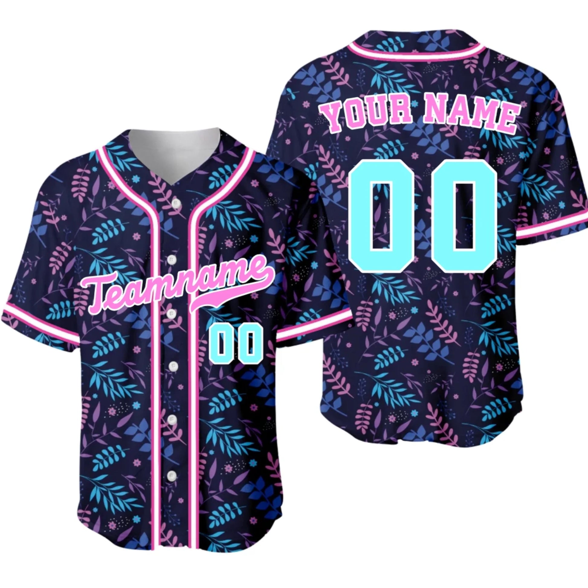 Custom Neon Jungle Baseball Jersey with Name & Number – Personalized Neon Jungle Baseball Jersey-5