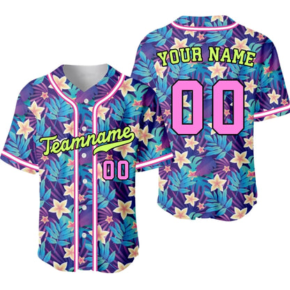 Custom Neon Jungle Baseball Jersey with Name & Number – Personalized Neon Jungle Baseball Jersey-4