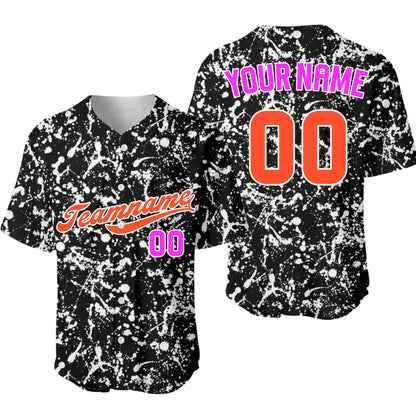 Custom Paint Splatter Baseball Jersey – Personalized Baseball Jersey with Team Name & Number