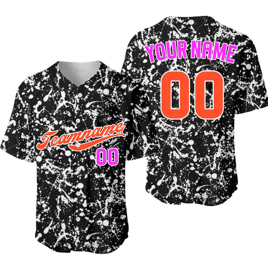 Custom Paint Splatter Baseball Jersey – Personalized Baseball Jersey with Team Name & Number