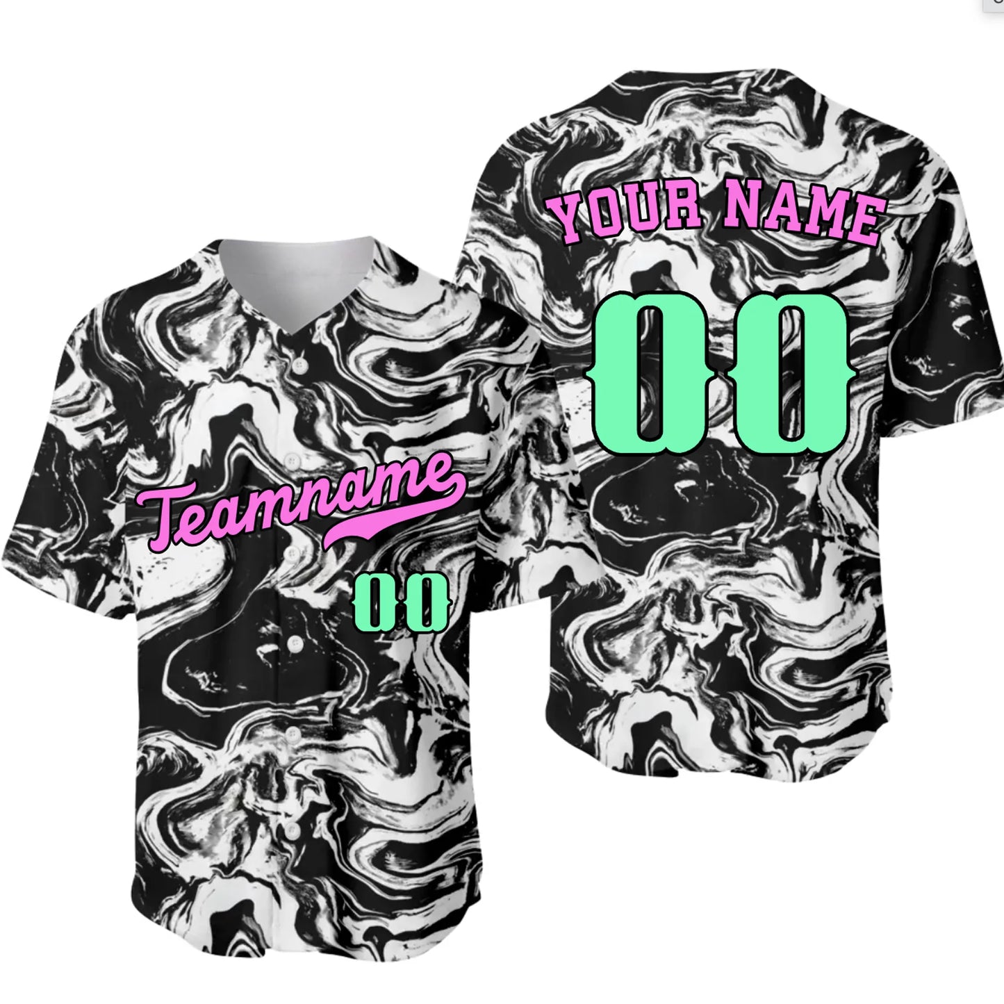 Custom Marble Baseball Jersey – Personalized Baseball Jersey with Team Name & Number