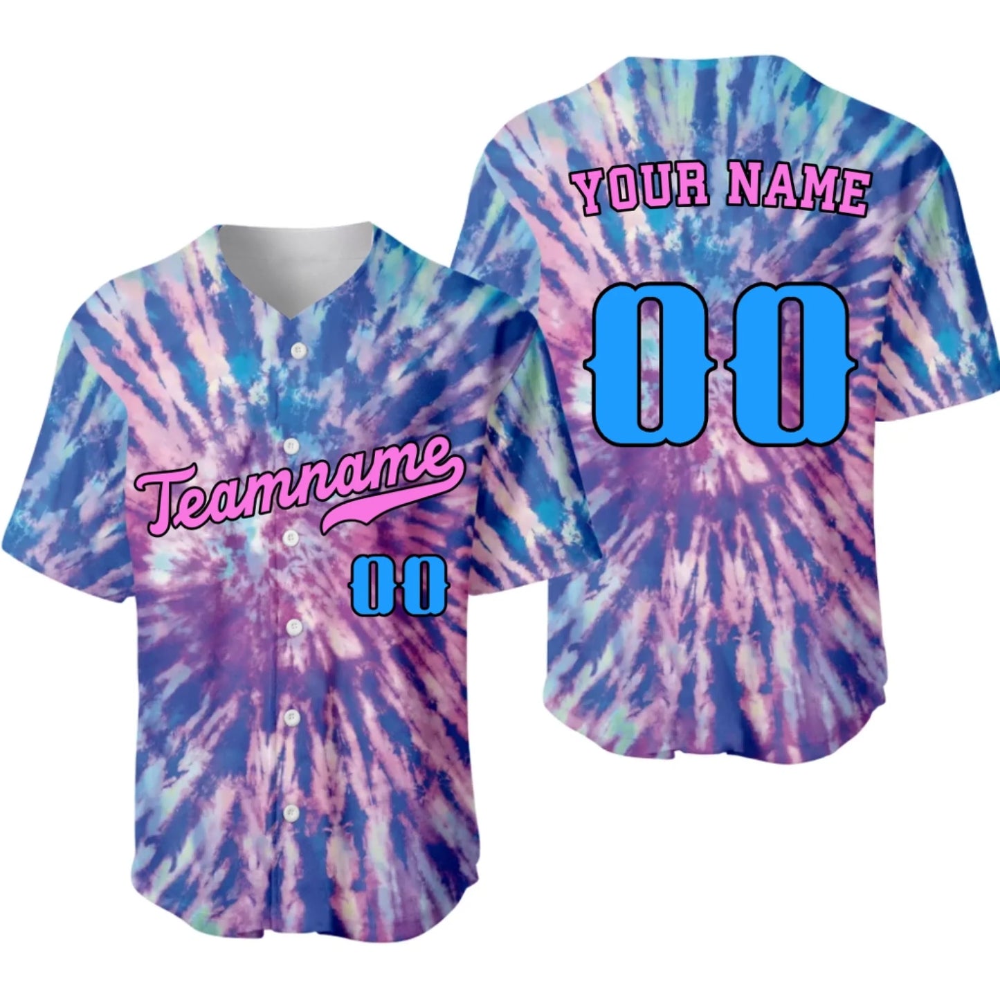 Custom Tiedye Baseball Jersey – Personalized Baseball Jersey with Team Name & Number