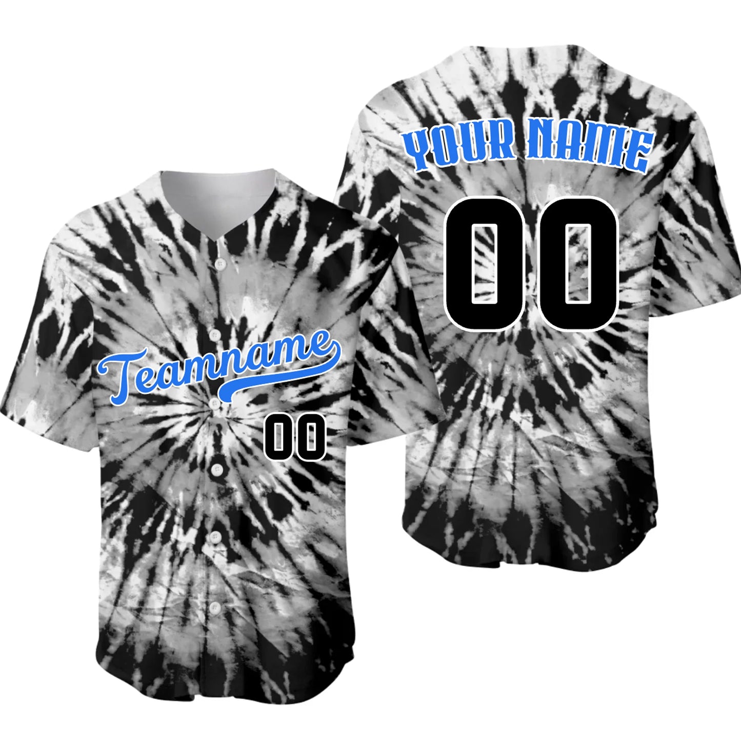 Custom Tiedye Baseball Jersey – Personalized Baseball Jersey with Team Name & Number