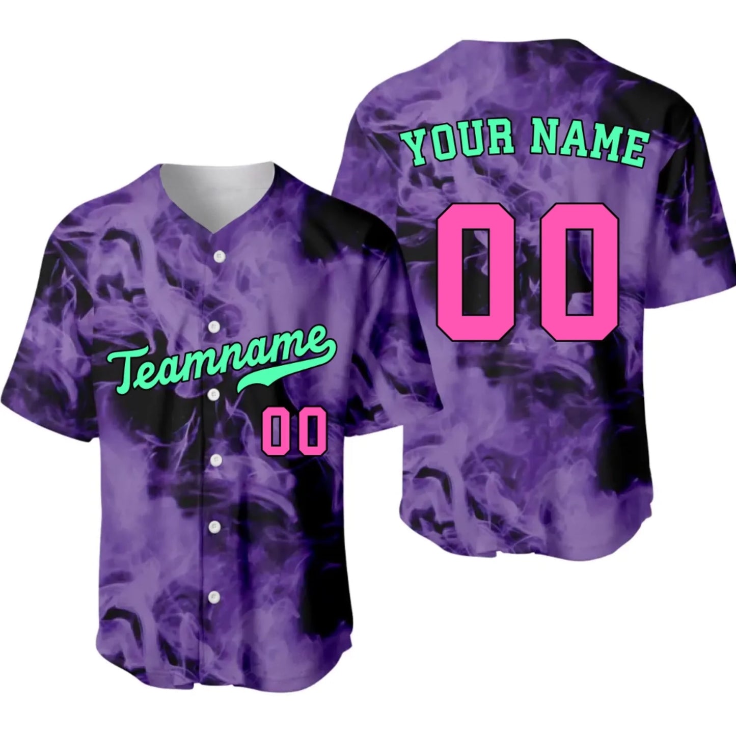 Custom Smoke Baseball Jersey – Personalized Baseball Jersey with Team Name & Number