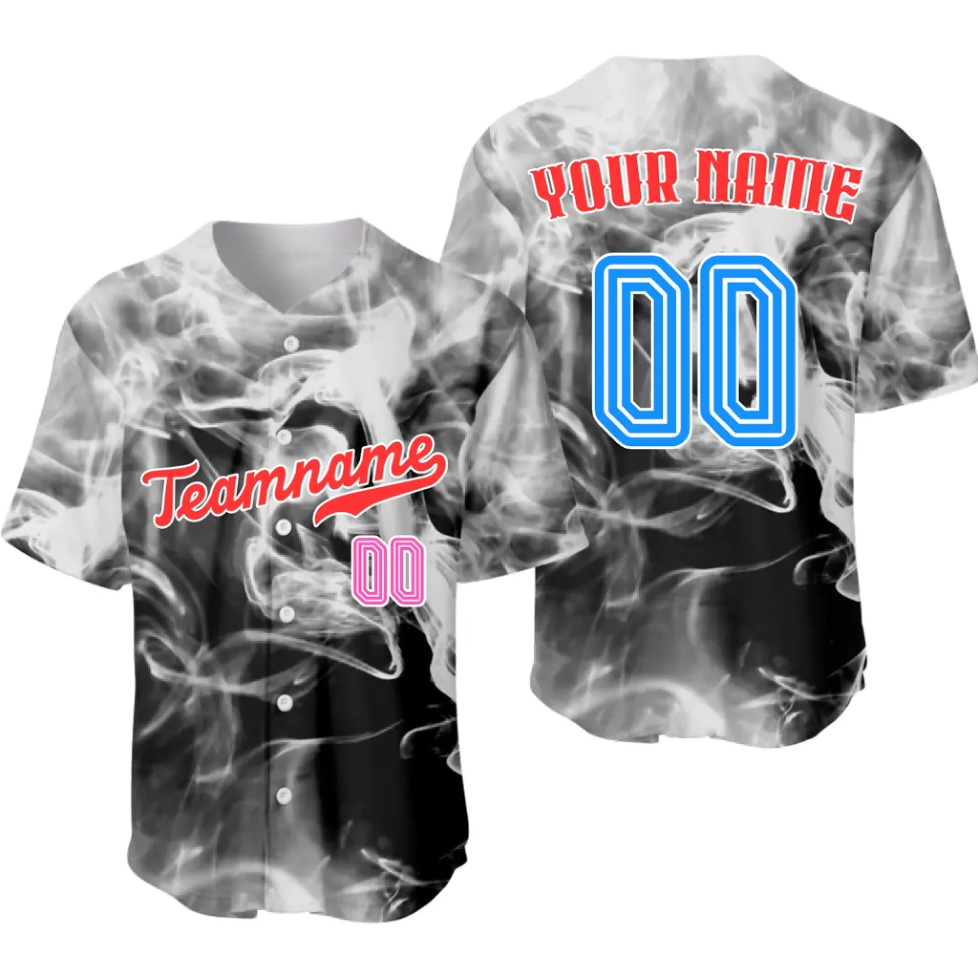 Custom Smoke Baseball Jersey – Personalized Baseball Jersey with Team Name & Number-2