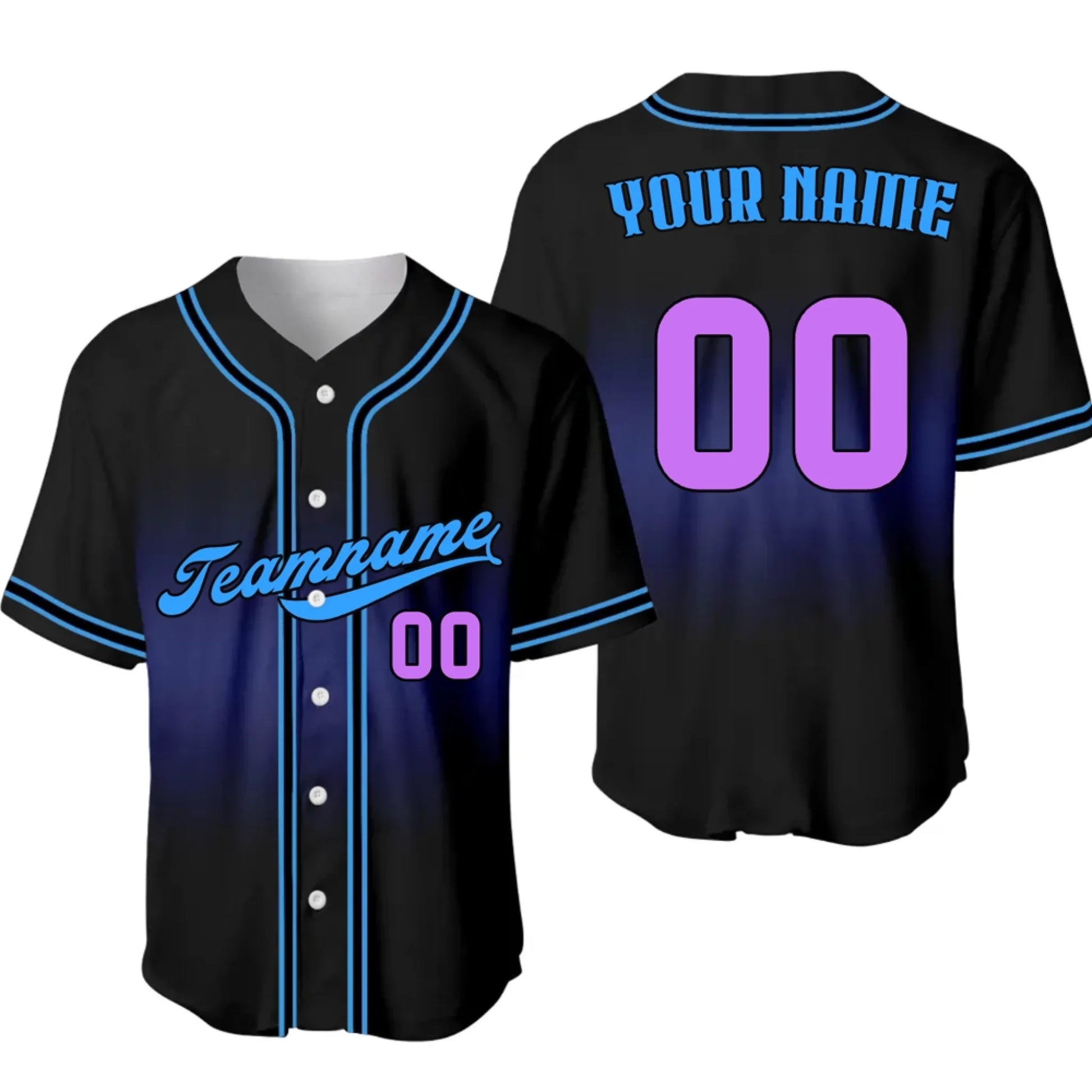Custom Baseball Jersey – Personalized Gradient Baseball Jersey with Name & Number-4