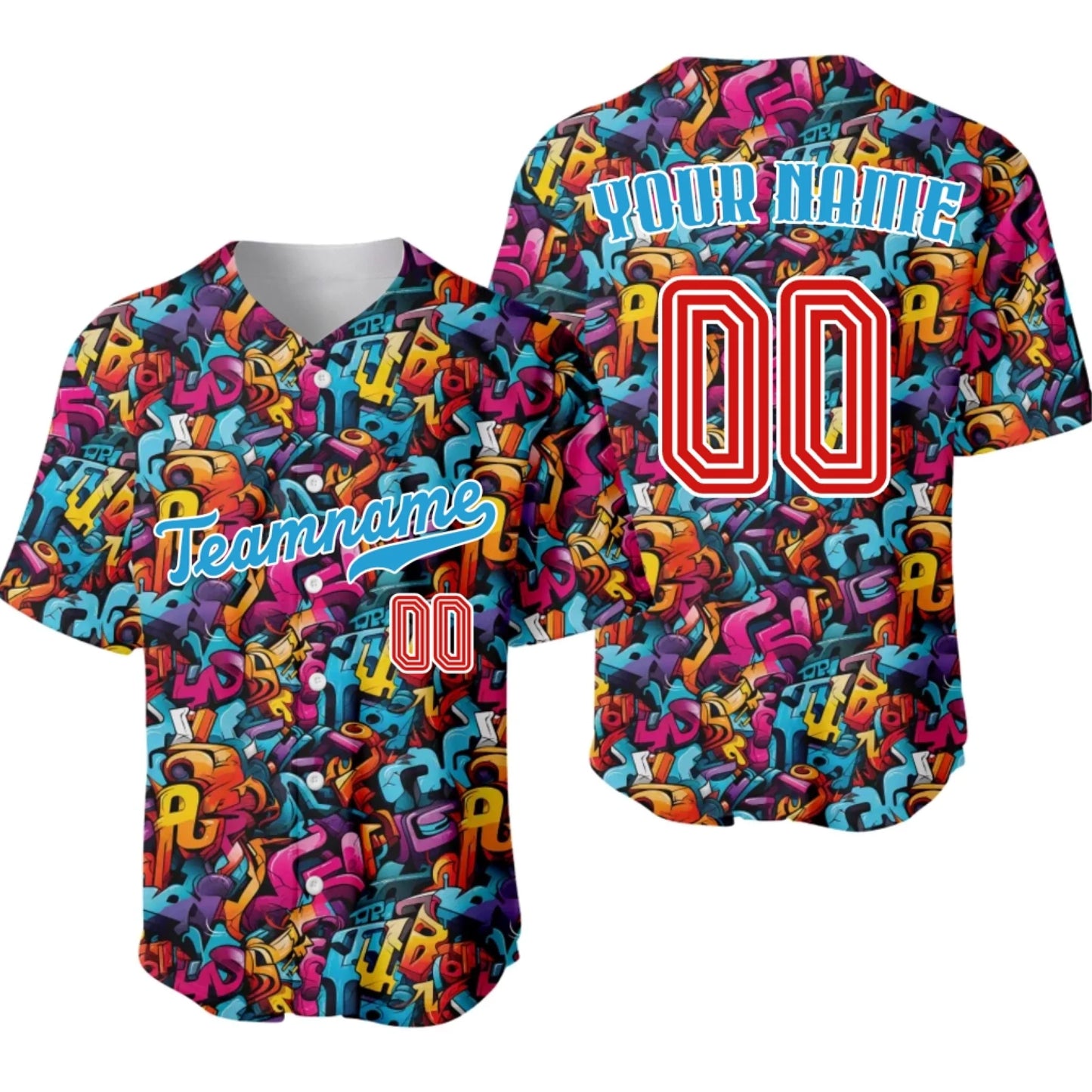 Custom Graffiti Baseball Jersey – Personalized Baseball Jersey with Team Name & Number-4
