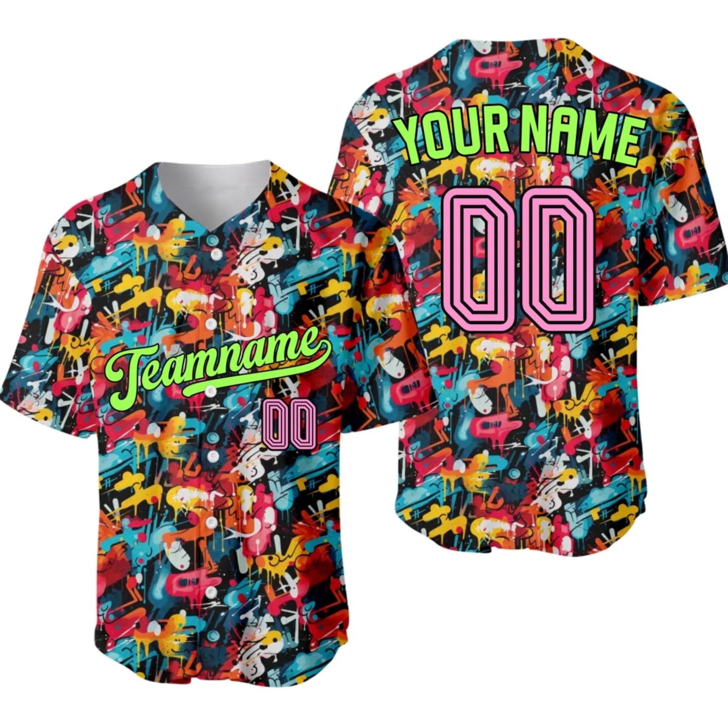 Custom Graffiti Baseball Jersey – Personalized Baseball Jersey with Team Name & Number-1