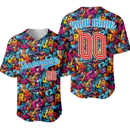 Custom Graffiti Baseball Jersey – Personalized Baseball Jersey with Team Name & Number-4
