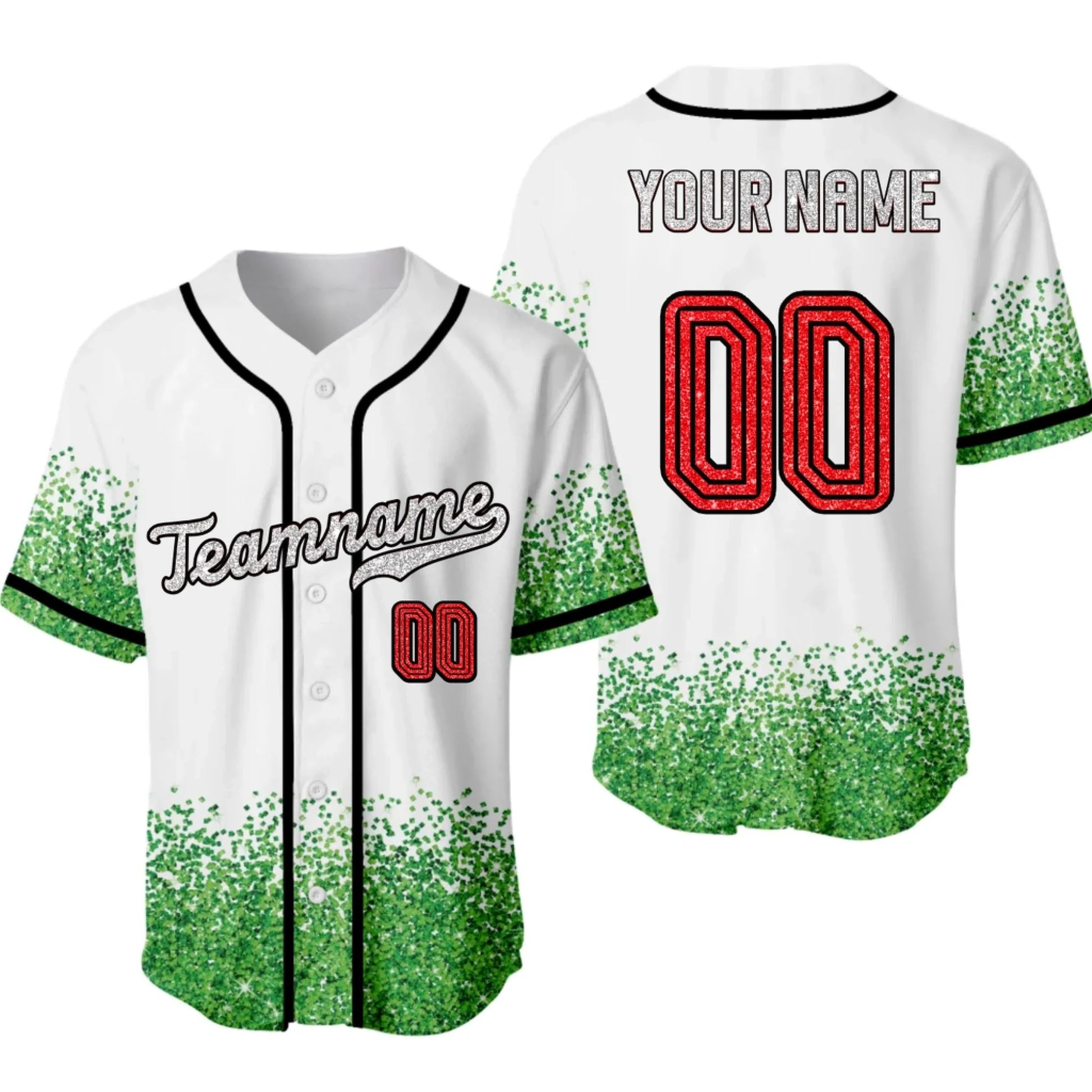 Custom Baseball Jersey – Personalized Glitter Printed  Baseball Jersey with Name & Number-2