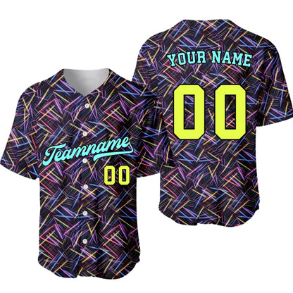 Custom 90s Neon Baseball Jersey – Personalized Baseball Jersey with Name & Number-2
