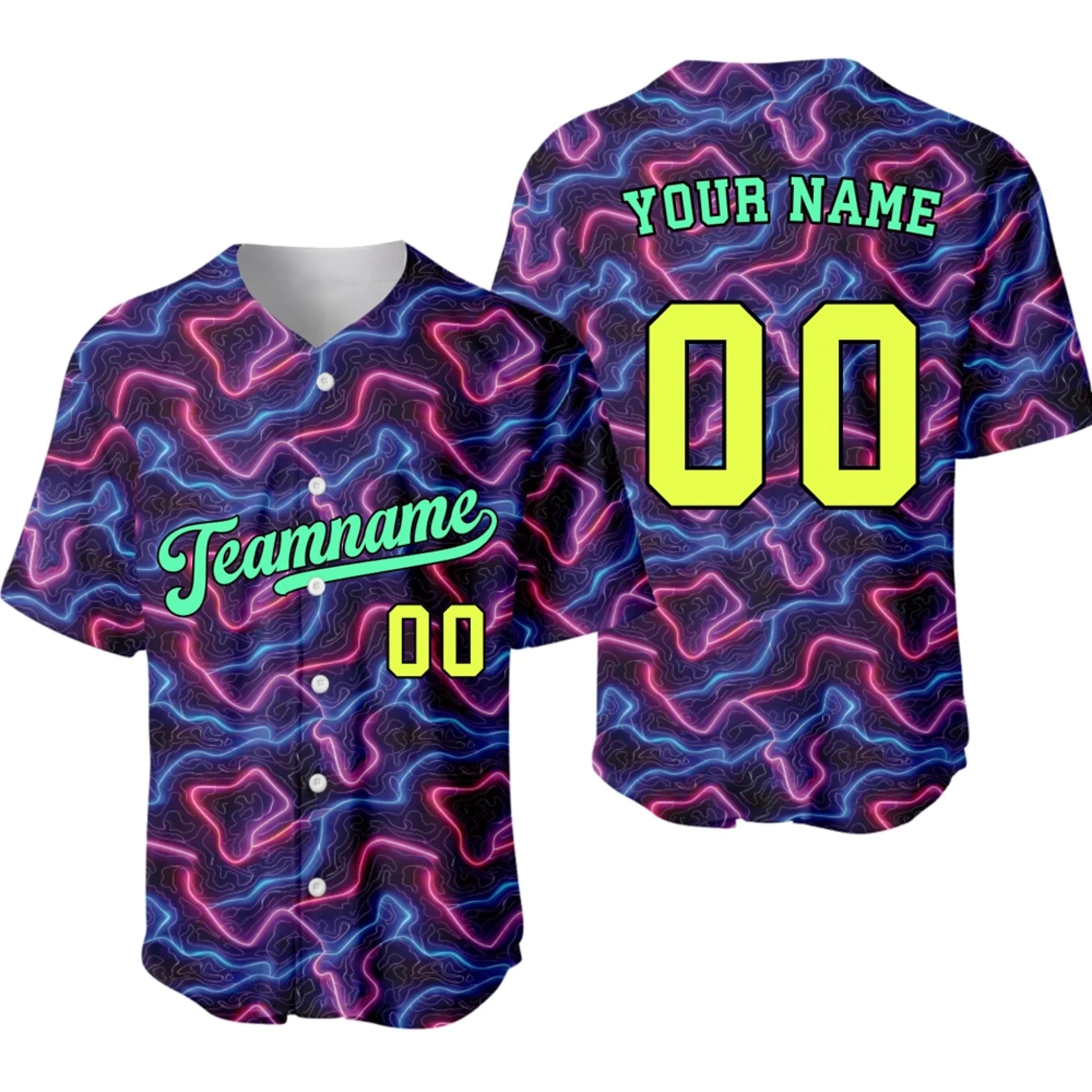 Custom 90s Neon Baseball Jersey – Personalized Baseball Jersey with Name & Number-1