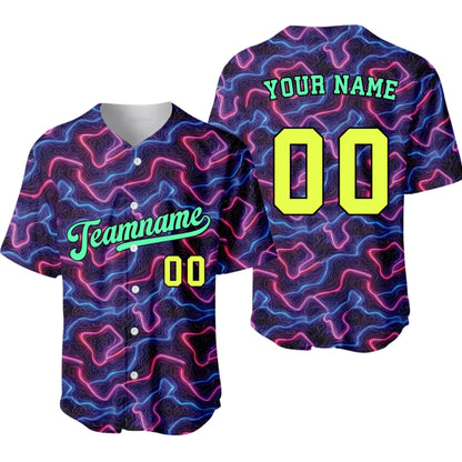 Custom 90s Neon Baseball Jersey – Personalized Baseball Jersey with Name & Number-1