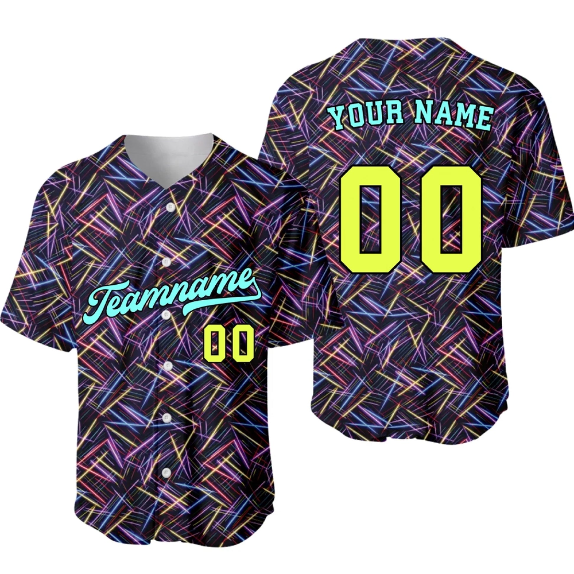 Custom 90s Neon Baseball Jersey – Personalized Baseball Jersey with Name & Number-2