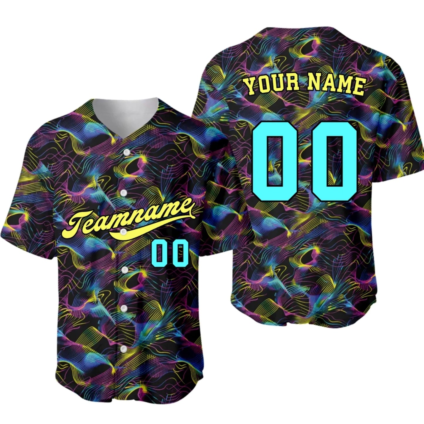 Custom 90s Neon Baseball Jersey – Personalized Baseball Jersey with Name & Number
