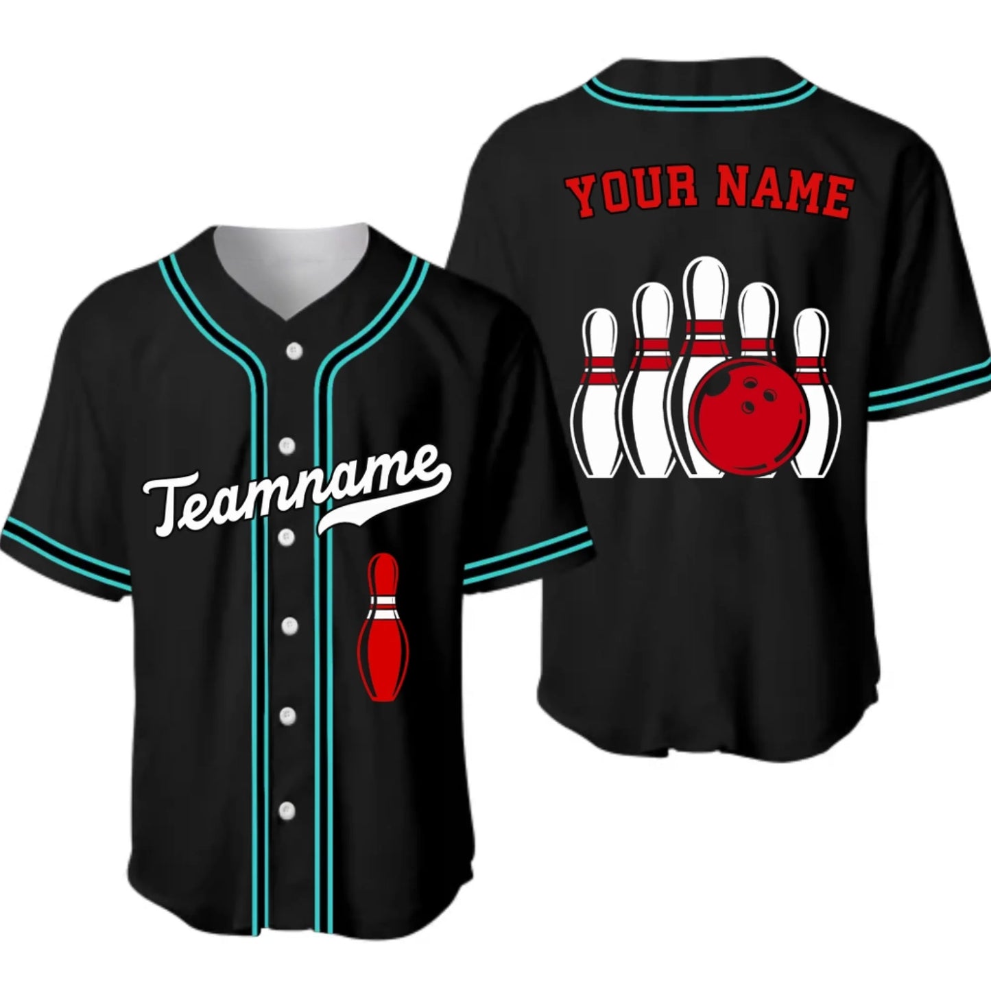 Personalized Bowling Team Baseball Jersey – Custom Name & Team Bowling Jersey-6