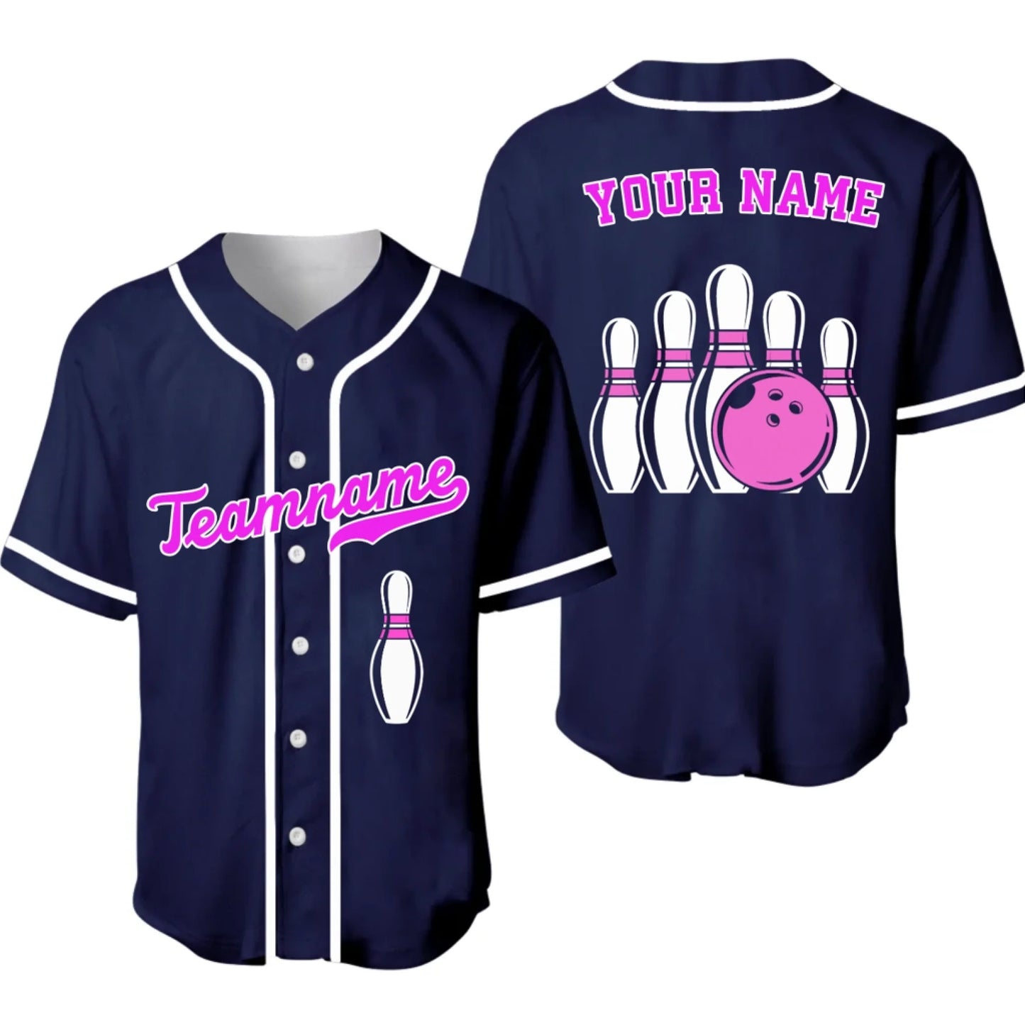 Personalized Bowling Team Baseball Jersey – Custom Name & Team Bowling Jersey-1