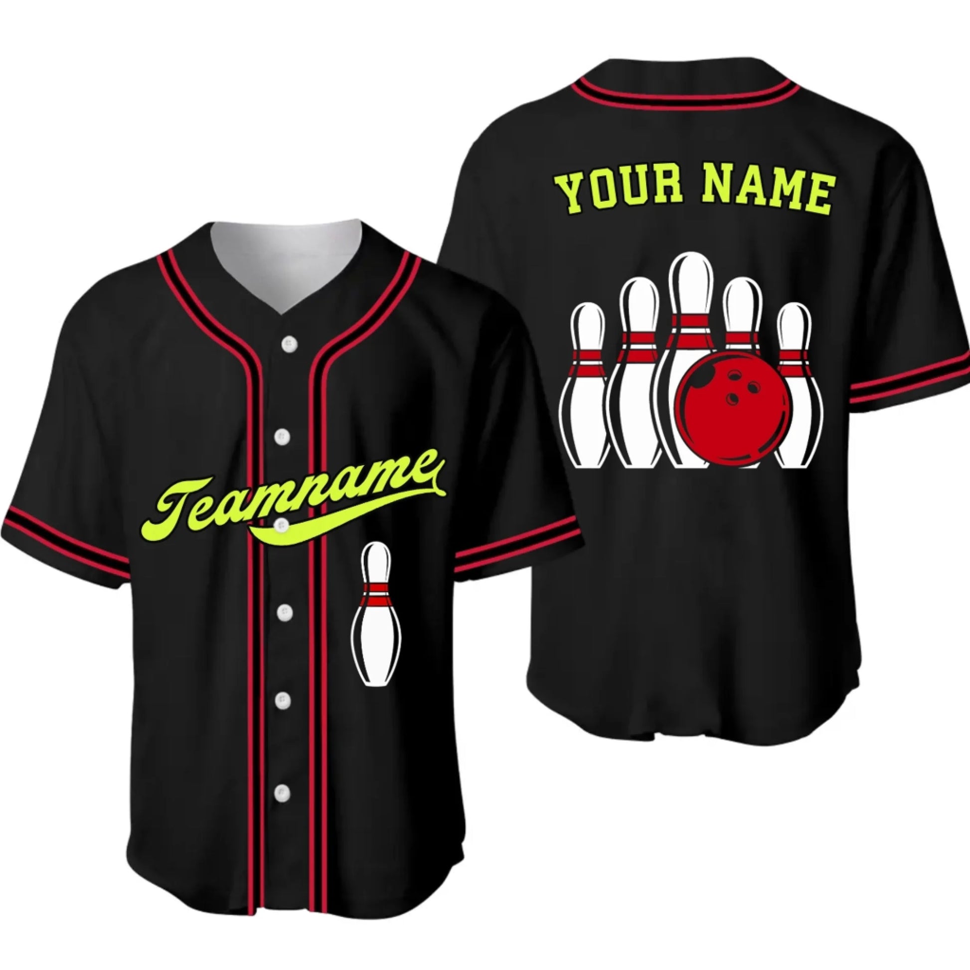 Personalized Bowling Team Baseball Jersey – Custom Name & Team Bowling Jersey