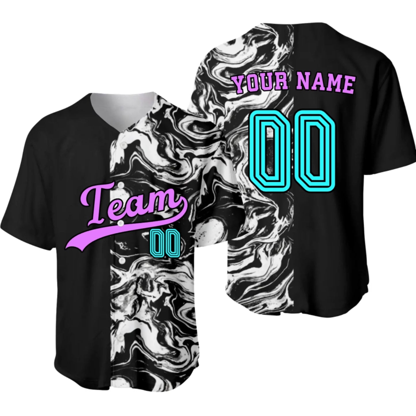 Custom Baseball Jersey – Personalized Baseball Marble Jersey with Your Name & Number-1