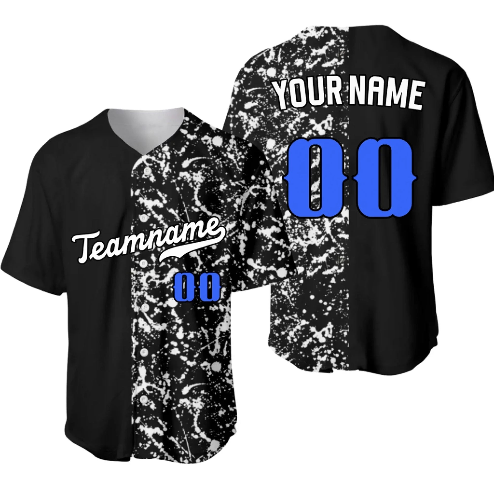 Personalized Paint Splatter Baseball Jersey – Custom Baseball Jersey with Your Name & Number-3