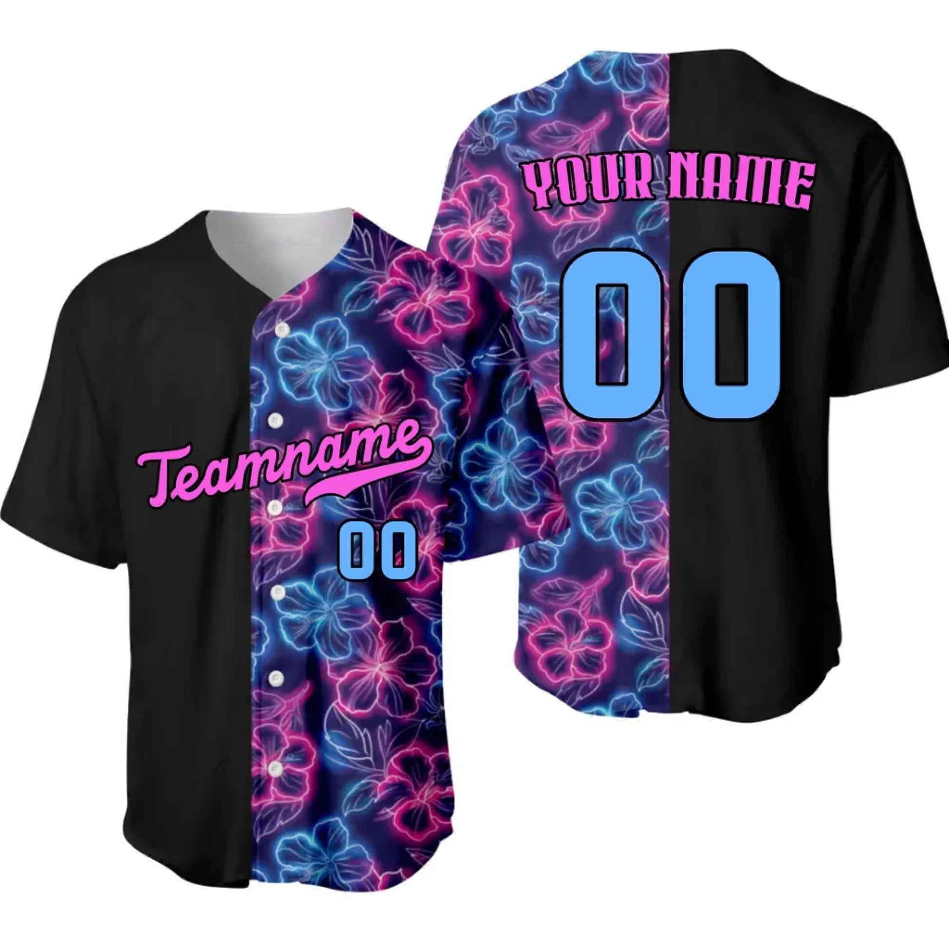 Personalized Tropical Baseball Jersey – Custom Baseball Jersey with Your Name & Number-3
