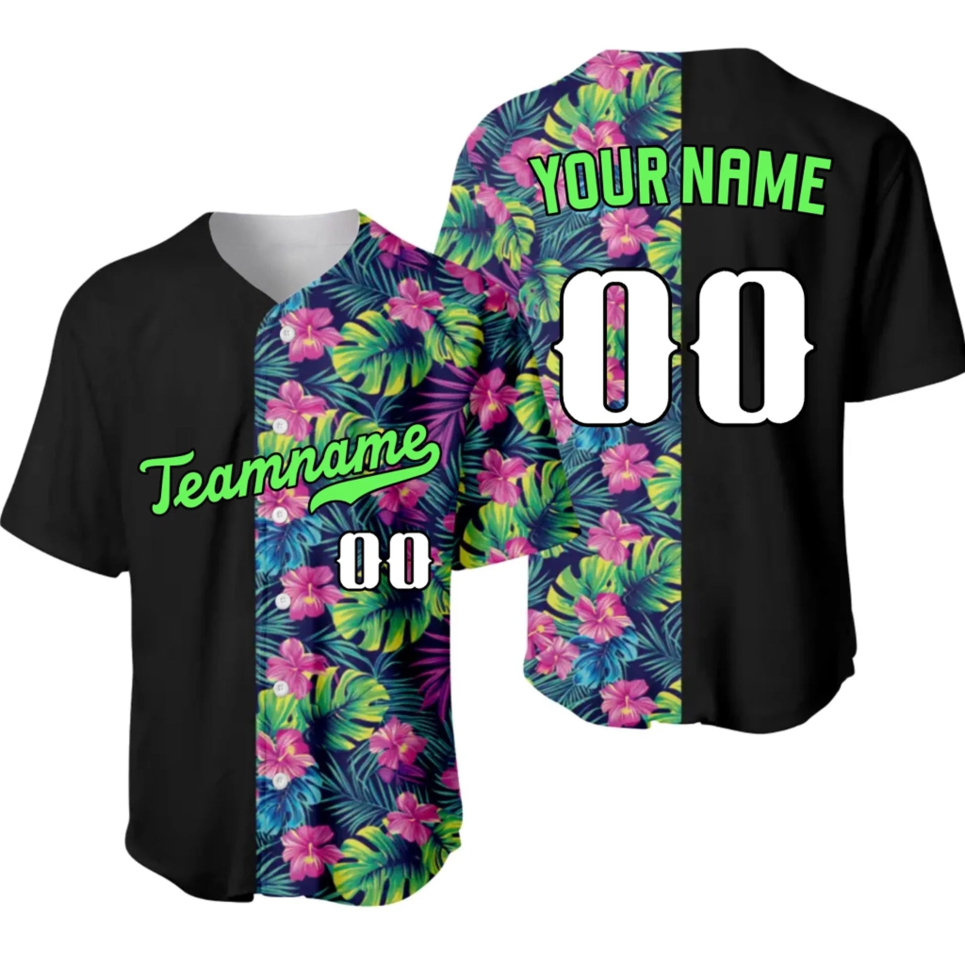 Personalized Tropical Baseball Jersey – Custom Baseball Jersey with Your Name & Number-4