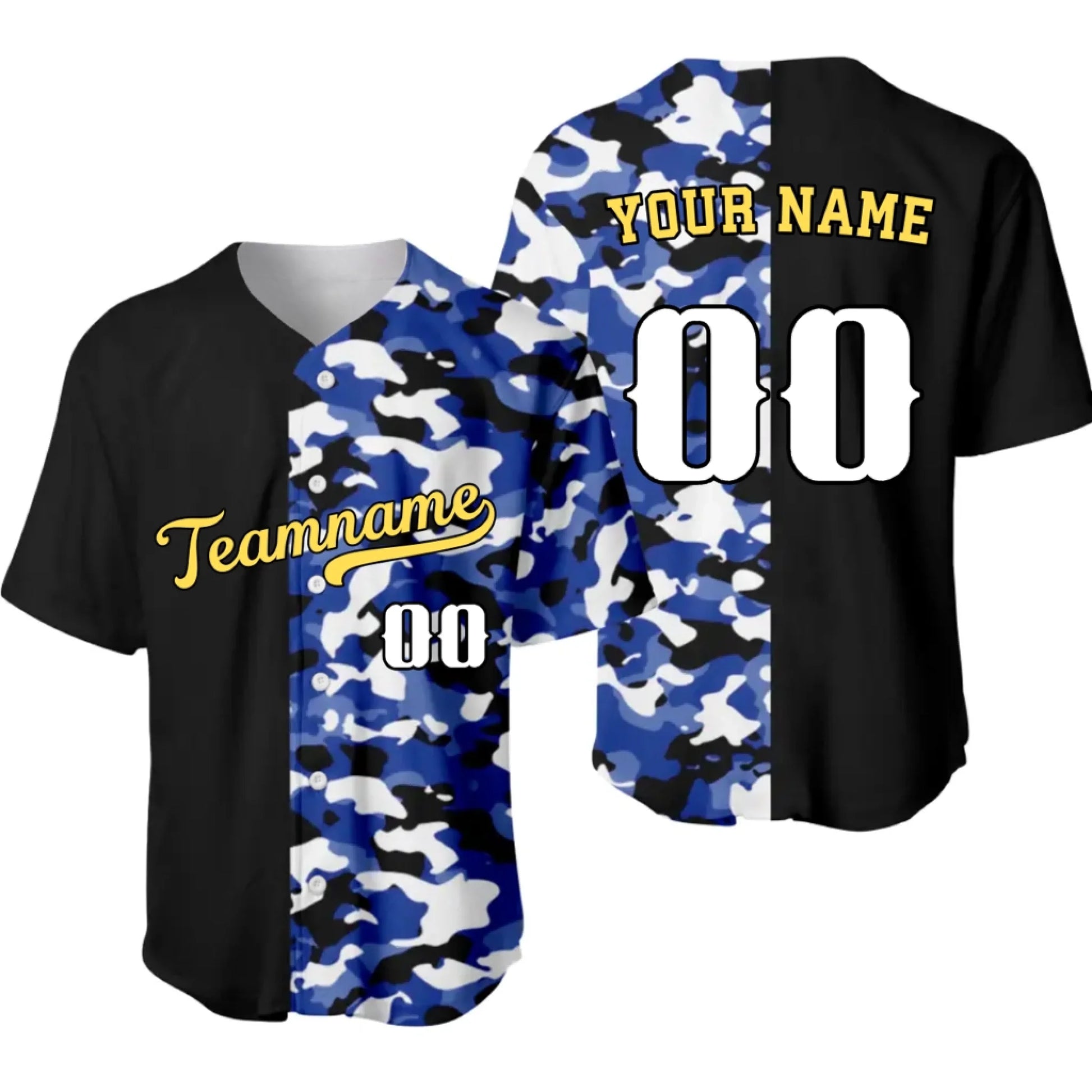 Personalized Camo Baseball Jersey – Custom Baseball Jersey with Your Name & Number
