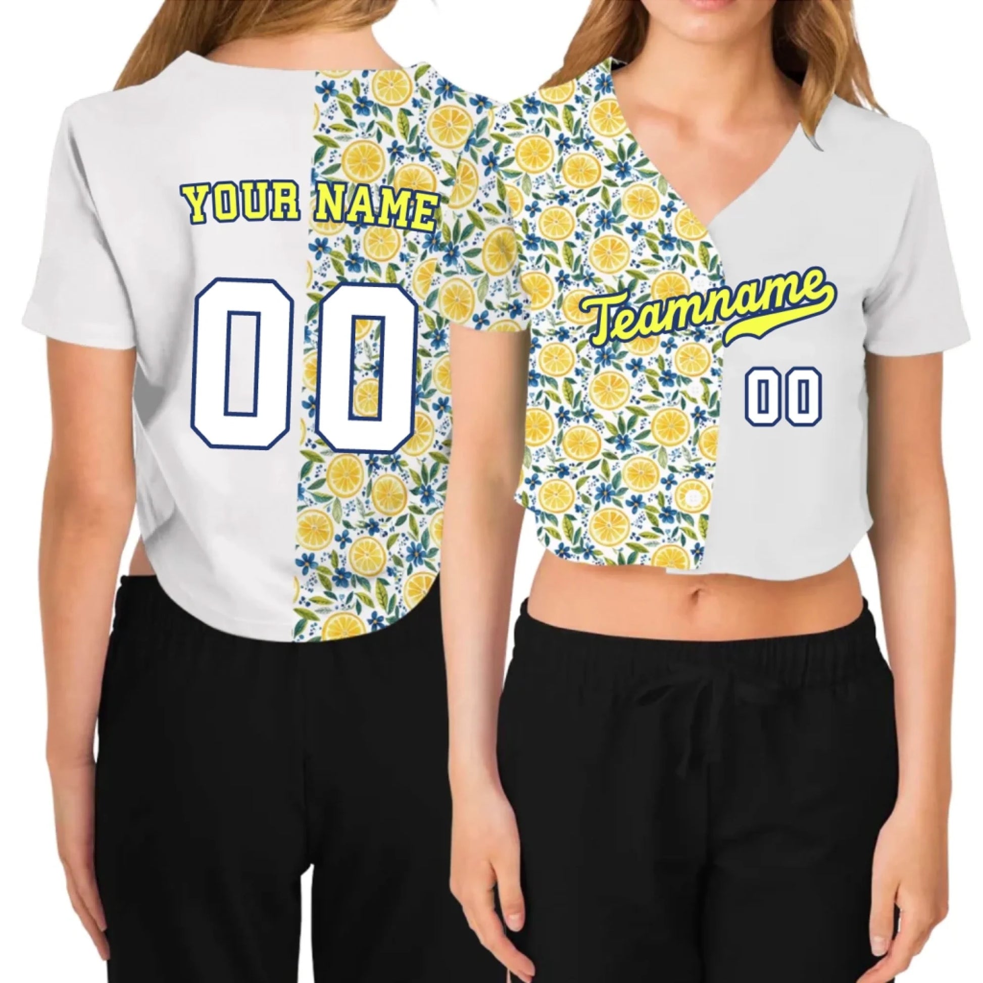 Custom Mediterranean Cropped Baseball Jersey  – Personalized Cropped Baseball Jersey For Teen Girl Women