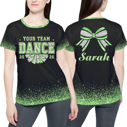 Personalized Glitter Dance T-Shirt – Custom Dance T-Shirt with Team Name & Colors-1
