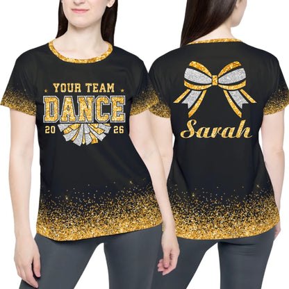 Personalized Glitter Dance T-Shirt – Custom Dance T-Shirt with Team Name & Colors