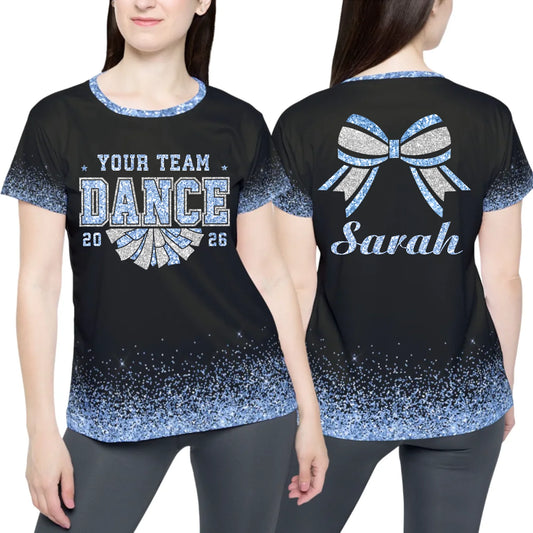Personalized Glitter Dance T-Shirt – Custom Dance T-Shirt with Team Name & Colors