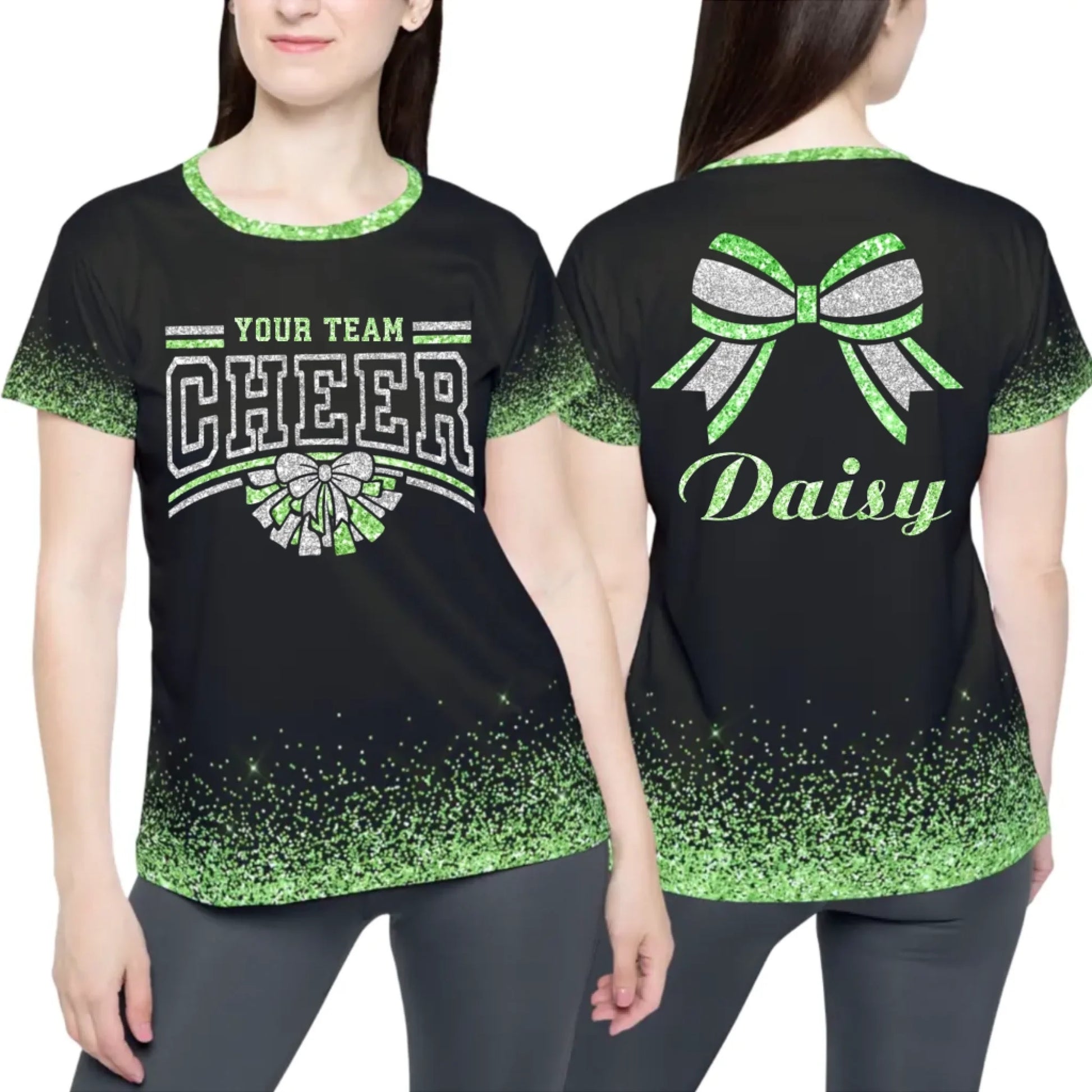 Personalized Glitter Cheer Cheerleading Team Name Shirt - Custom Cheer Cheerleading Shirt with Name & Colors-4
