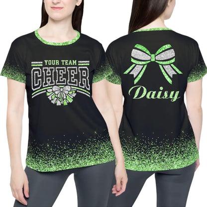 Personalized Glitter Cheer Cheerleading Team Name Shirt - Custom Cheer Cheerleading Shirt with Name & Colors-4