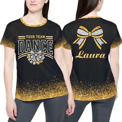 Personalized Glitter Dance Team Name Shirt - Custom Dance Shirt with Name & Colors-1