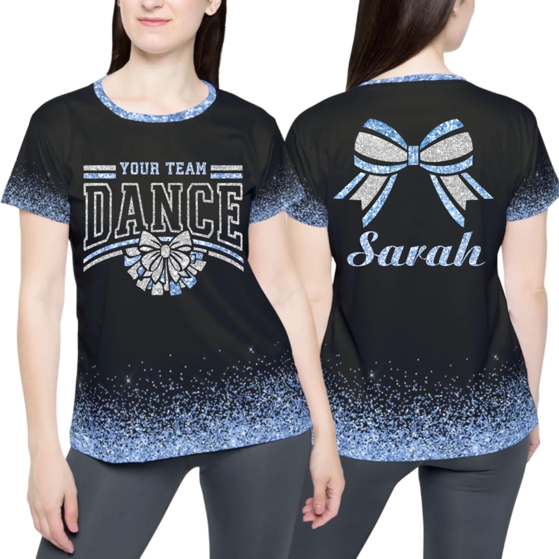 Personalized Glitter Dance Team Name Shirt - Custom Dance Shirt with Name & Colors