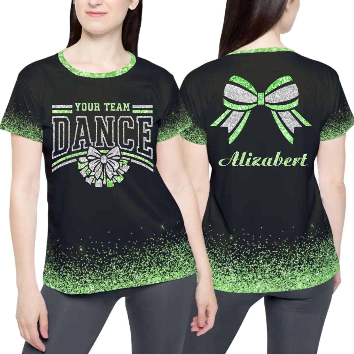 Personalized Glitter Dance Team Name Shirt - Custom Dance Shirt with Name & Colors-3