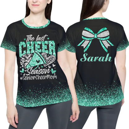 Custom The Last Cheer Season T-Shirt – Personalized Cheer Mom Shirt with Name & Colors-2