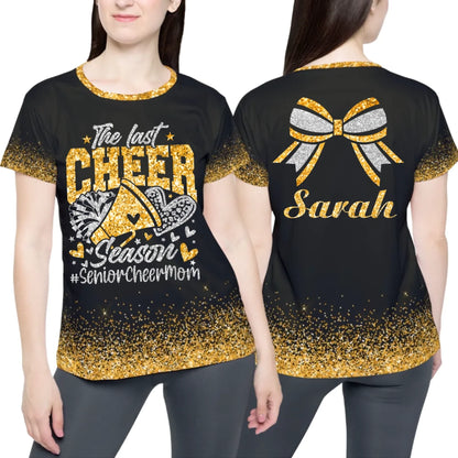 Custom The Last Cheer Season T-Shirt – Personalized Cheer Mom Shirt with Name & Colors
